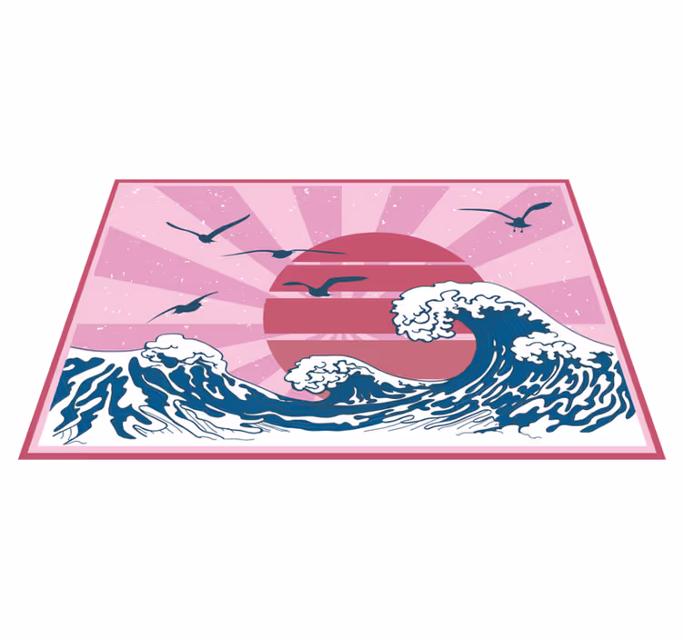 The great pink retro wave original placemats - TenStickers
