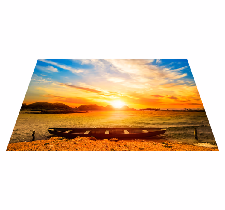 Modern placemats sunset over river design - TenStickers