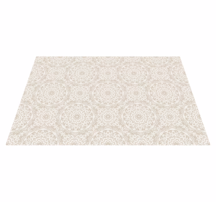 Classic style beige round ornaments placemats - TenStickers