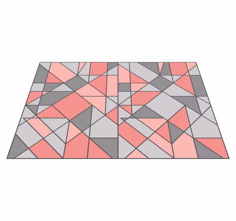 Pink and gray triangle art pattern placemats - TenStickers