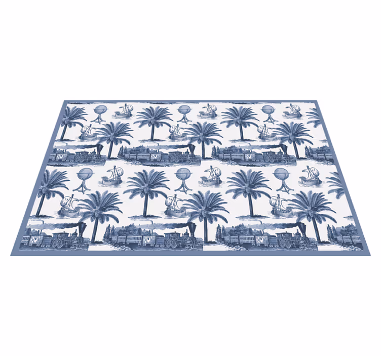 Modern placemats with vintage travel scenes - TenStickers