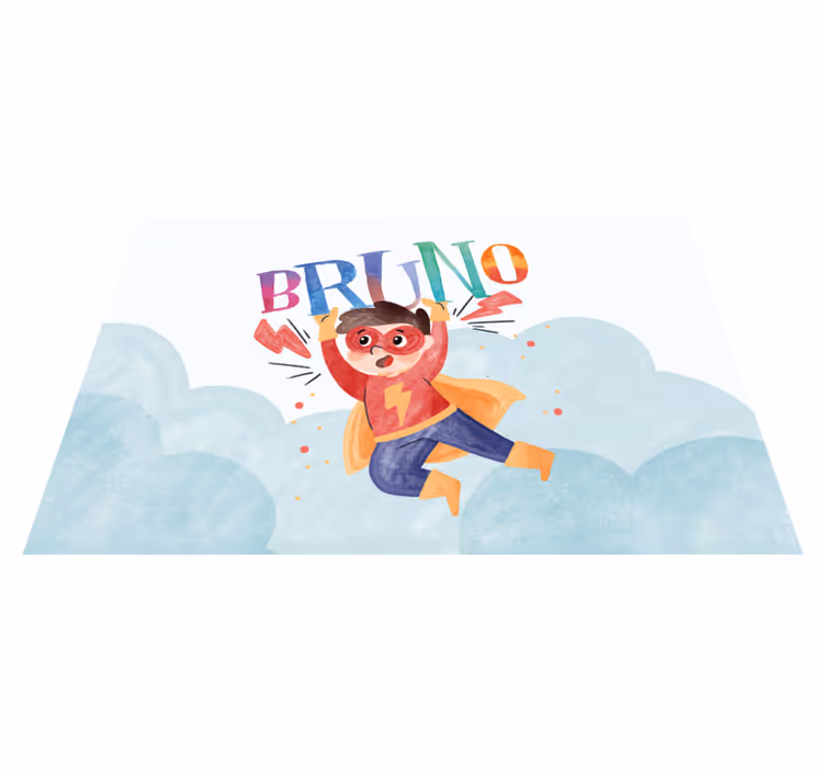 Watercolor personalised name super kids placemat - TenStickers