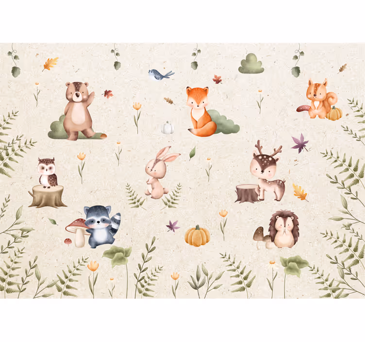 Fairytale animals nursery mural - TenStickers