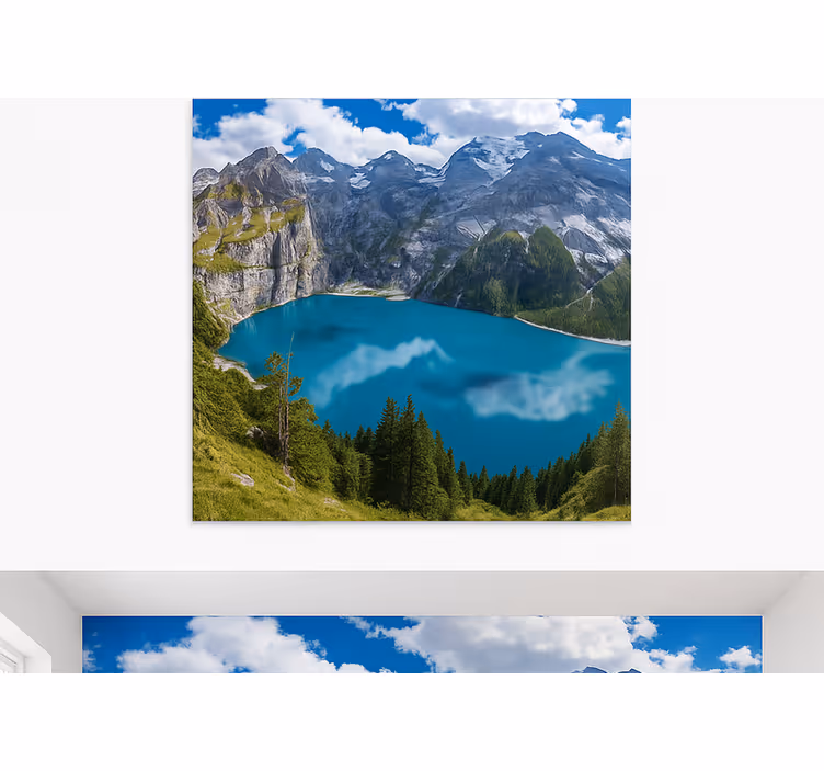 Golden Sunset Mountains mountain wall mural - TenStickers