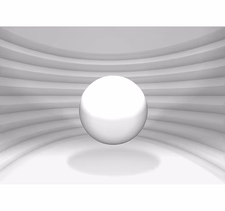 Abstract floating ball in hole white 3d wallpaper - TenStickers