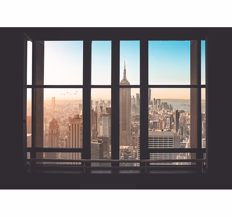 Urban Panorama View new york wall mural - TenStickers