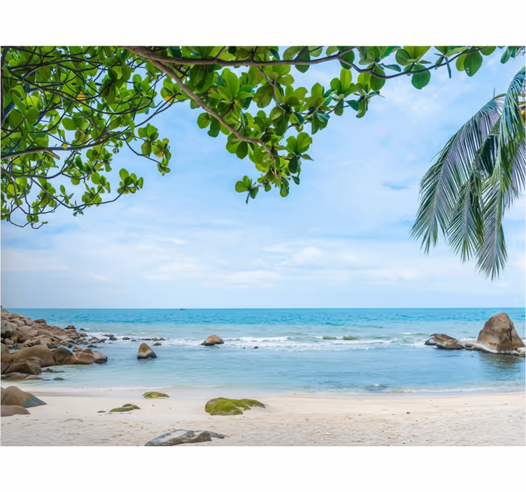 Bathroom mural tropical beach scenery - TenStickers
