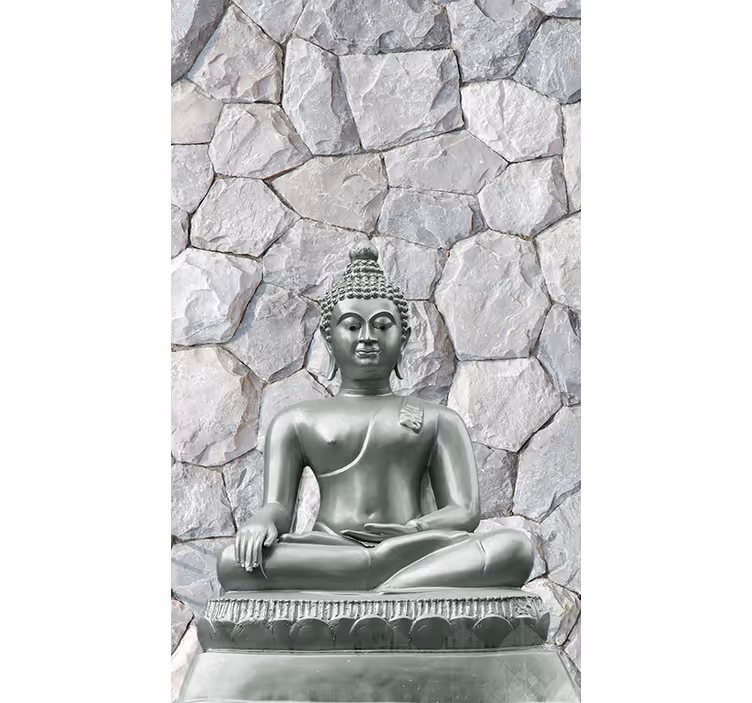 Buddha mural stone effect buddha - TenStickers