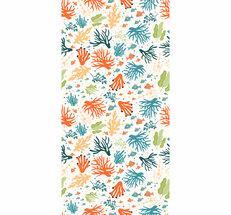 Bathroom mural colorful coral design - TenStickers