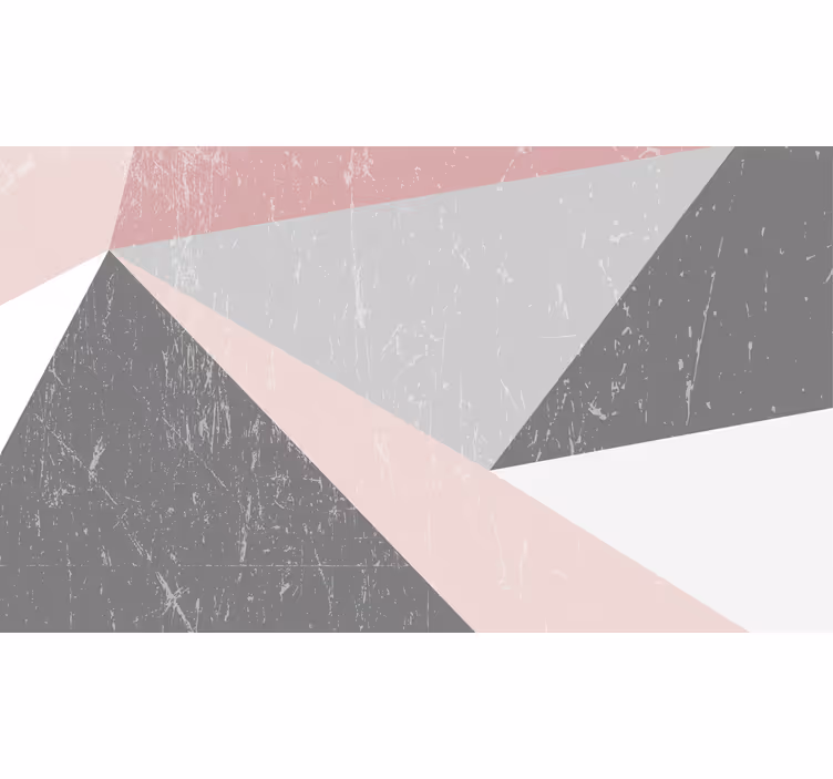 Bathroom mural in geometric triangular nordic tones - TenStickers