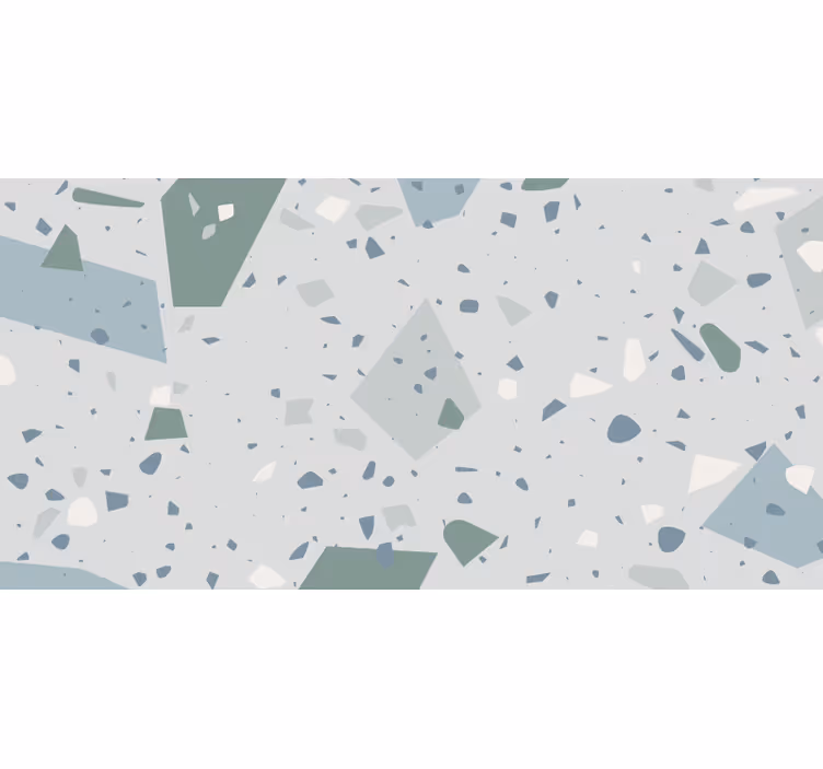 Bathroom mural blue and white terrazzo design - TenStickers