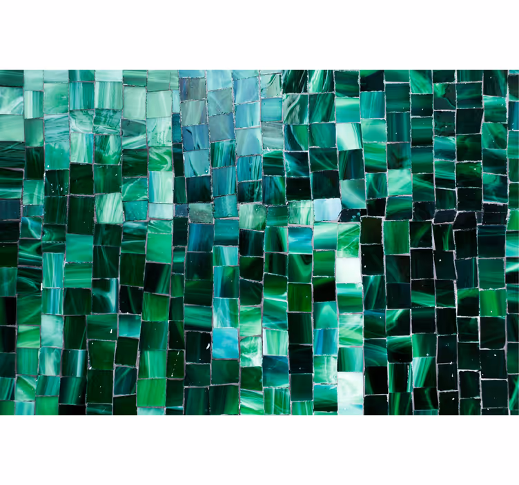 Bathroom mural gradient green mosaic tile - TenStickers