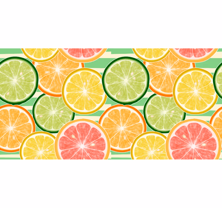 Kitchen mural citrus fruits pattern - TenStickers