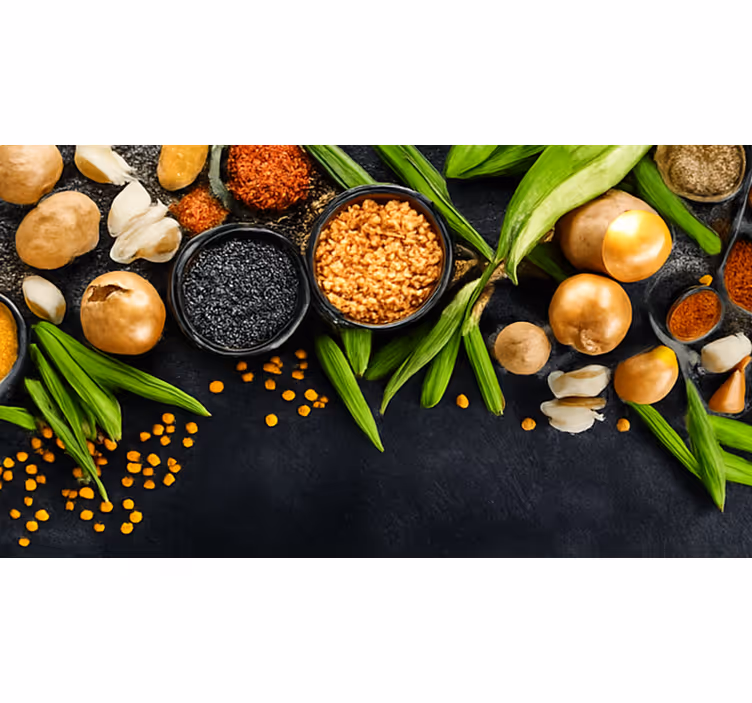 Kitchen mural of fresh vegetables and spices - TenStickers
