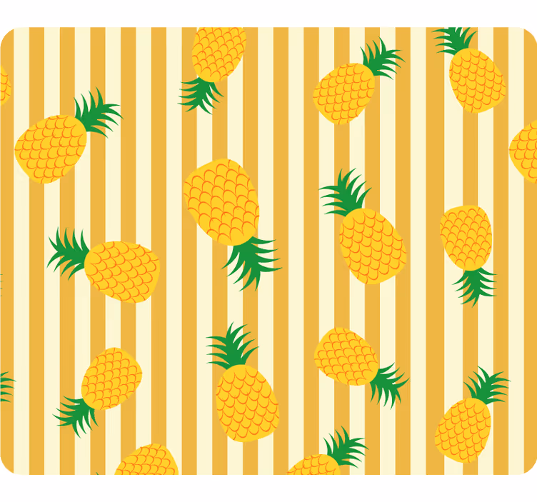 Yellow wall mural pineapple design - TenStickers