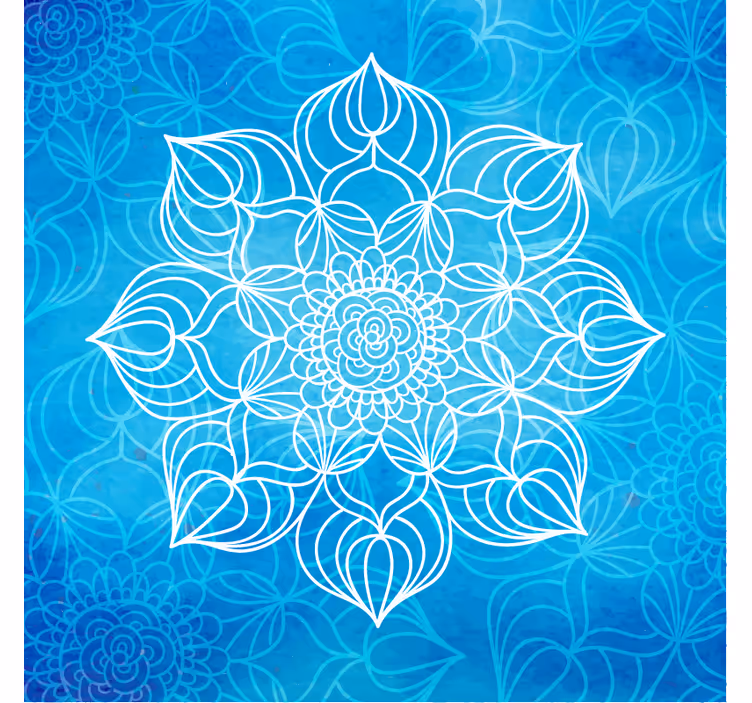 Blue wall mural blue paint splash mandala - TenStickers