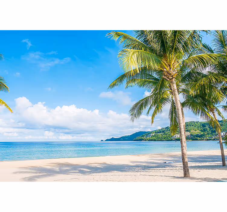 Blue wall mural summer sunshine aesthetic art - TenStickers
