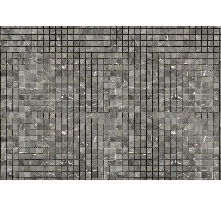 Gray wall mural black tile design - TenStickers