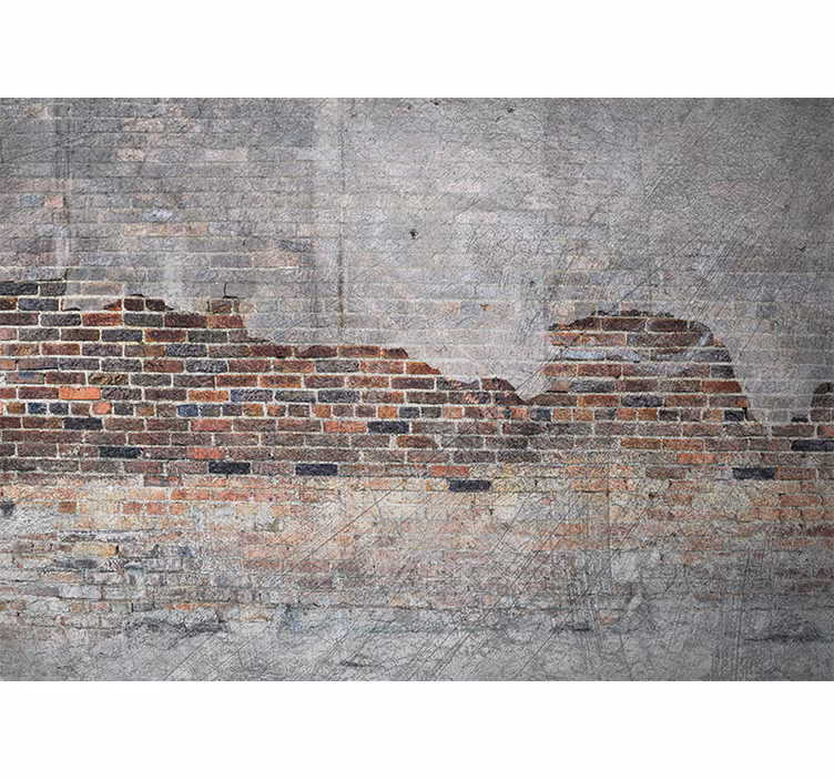 Hallway mural industrial broken walls design - TenStickers