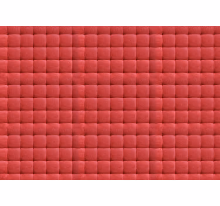 Red wall mural with red leather padding - TenStickers