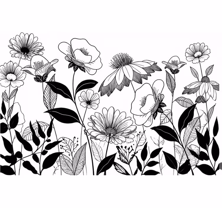 Black and white wall mural - TenStickers