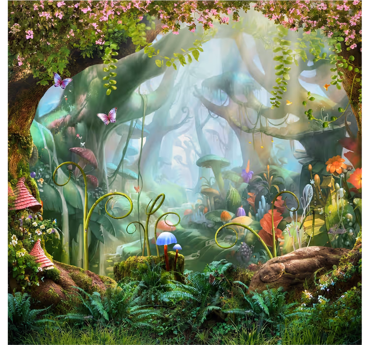 Magic enchanted forest wall mural - TenStickers