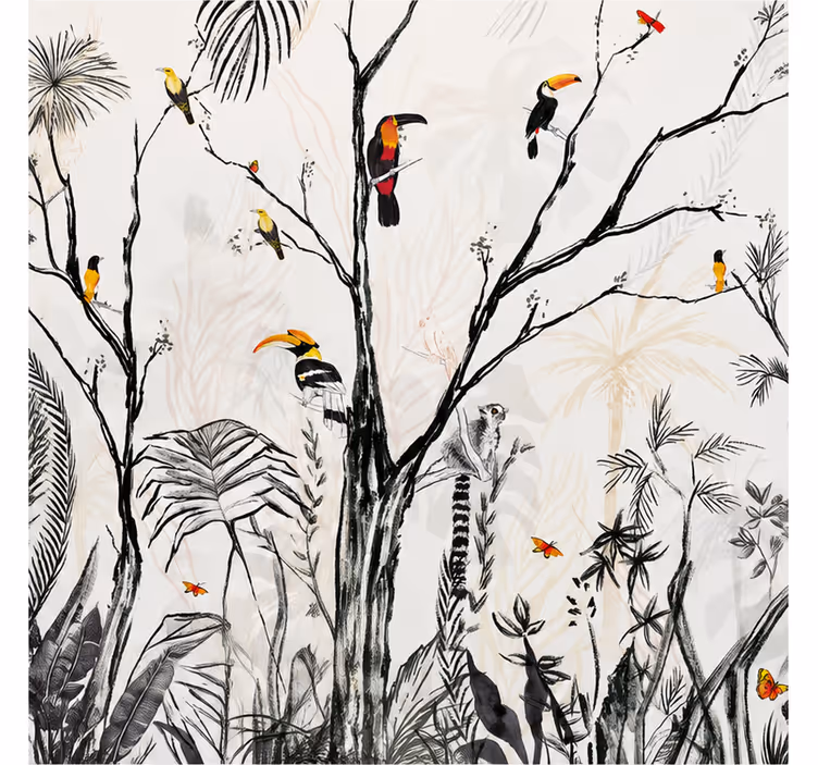 Tropical jungle wall mural - TenStickers