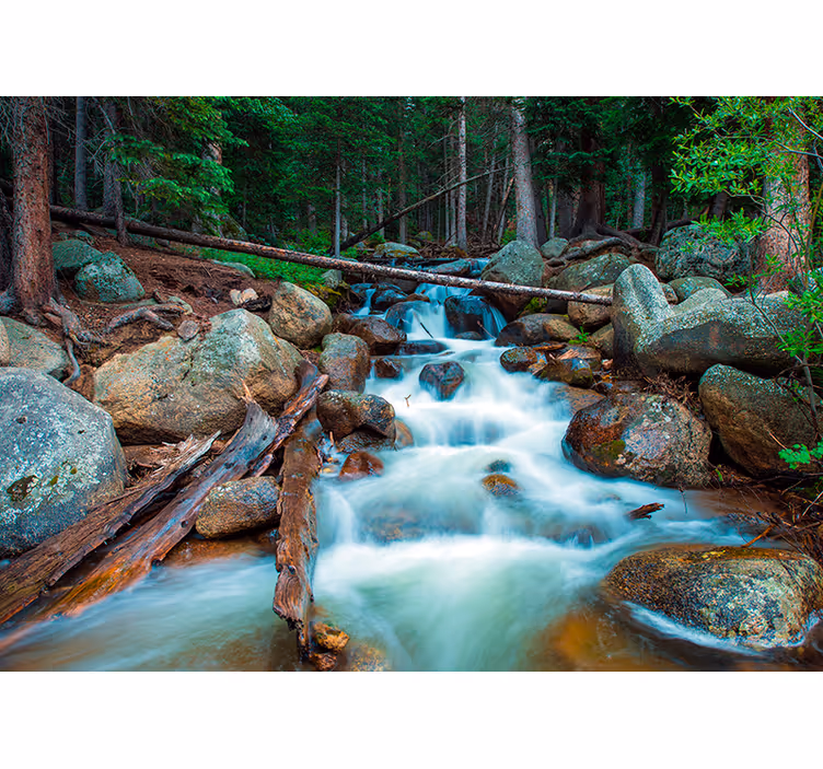 Cascading Stream waterfall mural - TenStickers