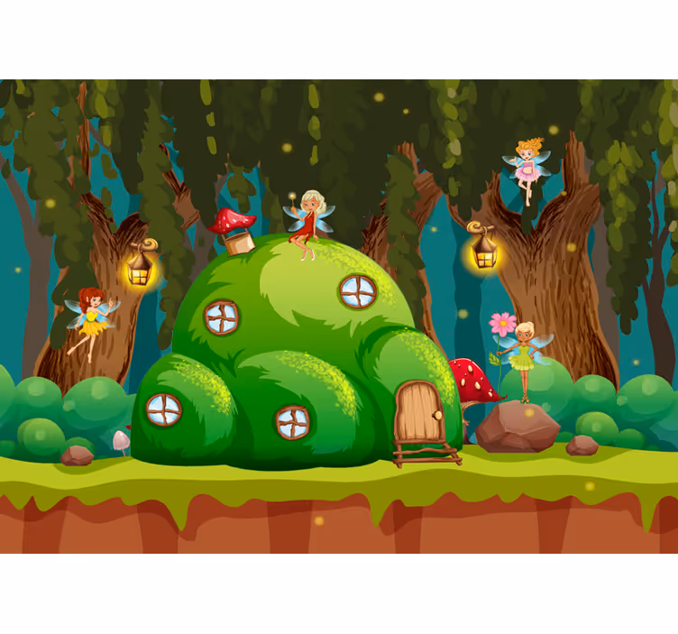 Fairy Enchanted Forest fantasy wall mural - TenStickers