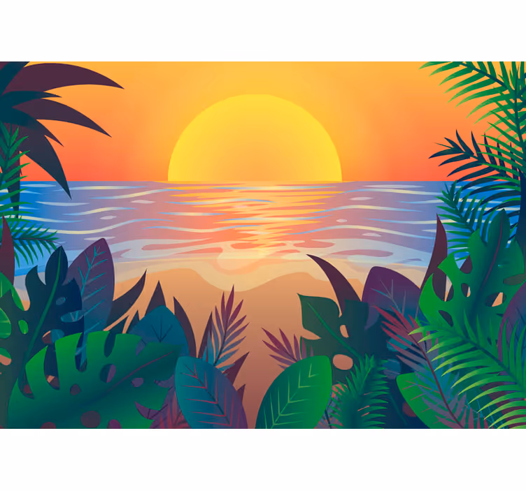 Retro Sun and Beach photomural - TenStickers