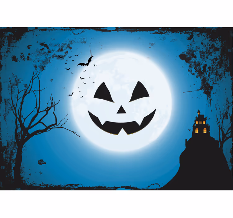 Spooky Pumpkin Grin halloween mural - TenStickers