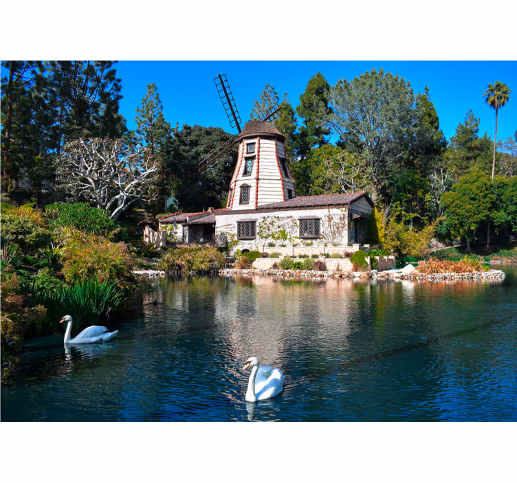 Charming Windmill Retreat landscape mural wallpaper - TenStickers