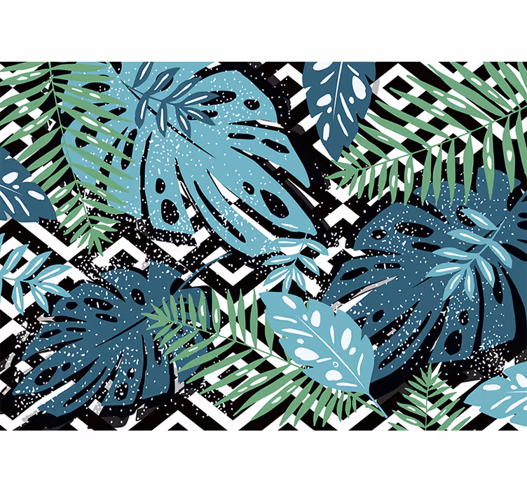 Palms over diamonds nature wall mural - TenStickers