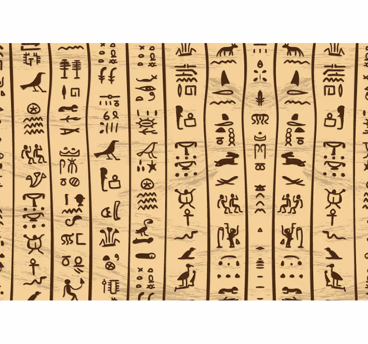 Egyptian hieroglyphs living room wall mural - TenStickers