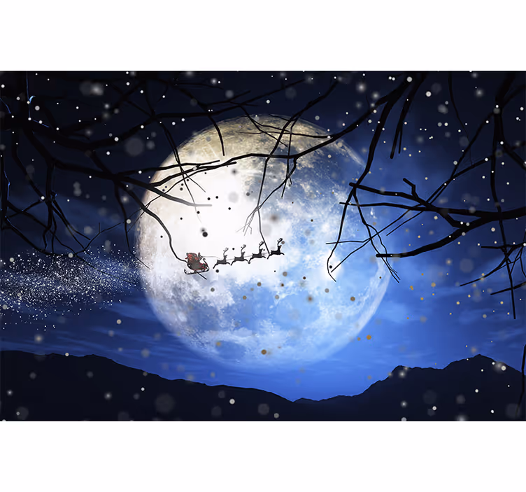 Santa Claus and sleigh Christmas wall mural - TenStickers