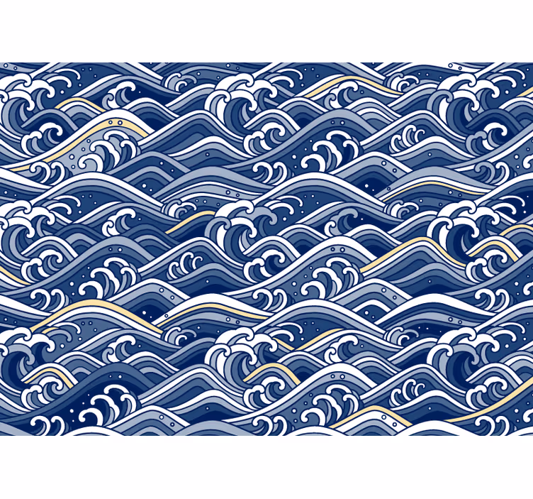 Traditional wave Classic Art Wall Mural - TenStickers