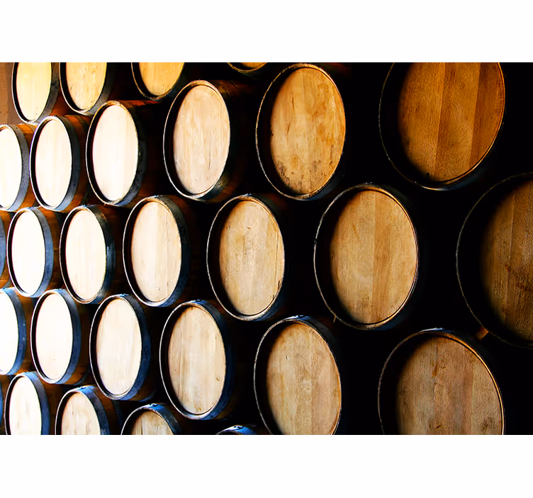 Wooden Barrel Arrangement wall mural - TenStickers