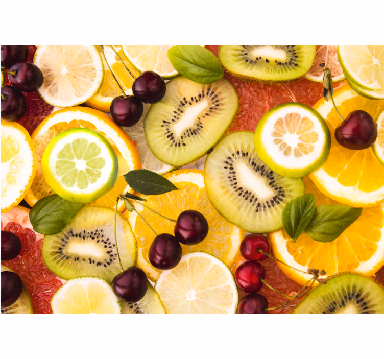 Flower mural sliced citrus medley - TenStickers