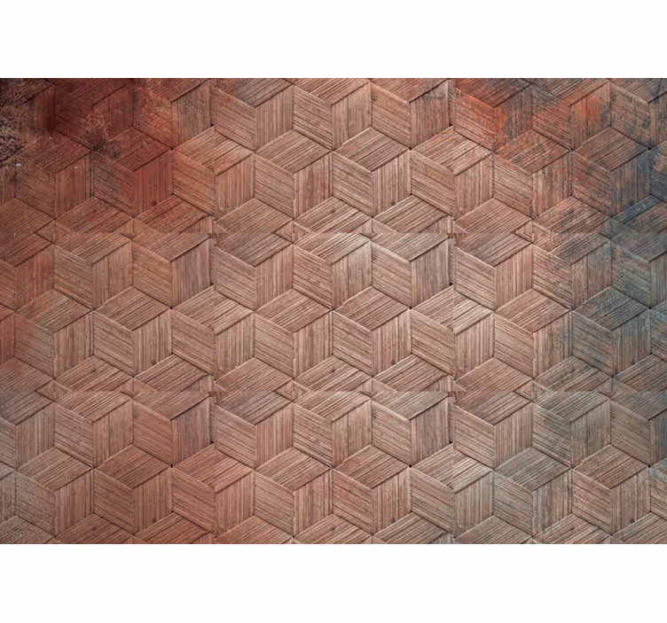 Geometric Wood Pattern wall mural - TenStickers