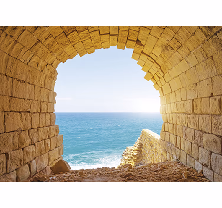 Landscape mural wallpaper seaside arch view - TenStickers
