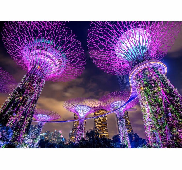 Futuristic Garden Structures city wall mural - TenStickers
