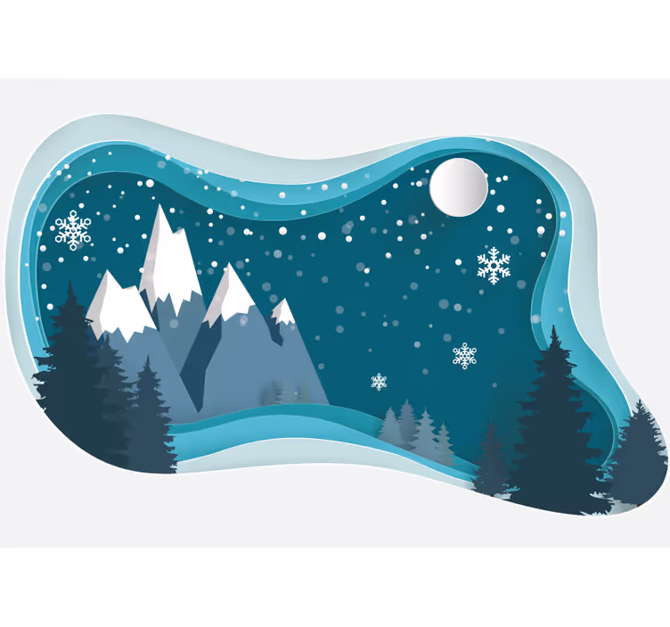 Snowy Mountain Landscape mountain wall mural - TenStickers