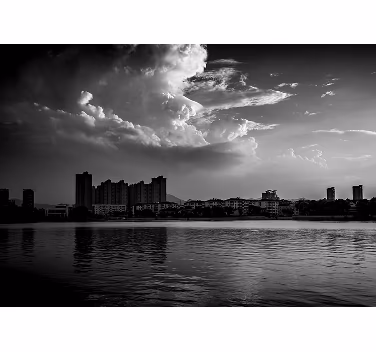 Warsaw black skyline wall mural - TenStickers
