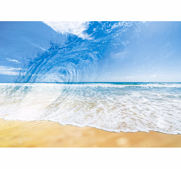 Sea mural ocean wave splash artwork - TenStickers
