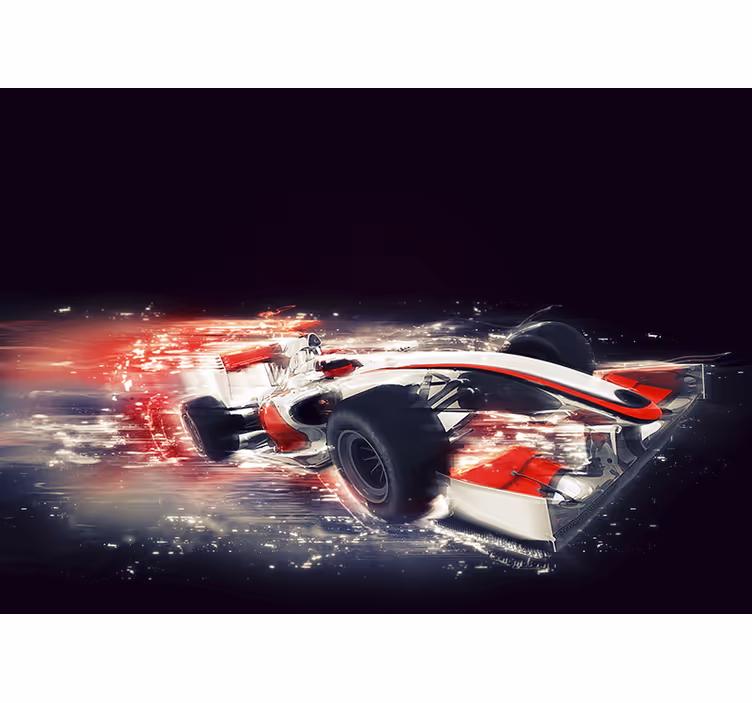 Vehicle mural racing car in motion - TenStickers