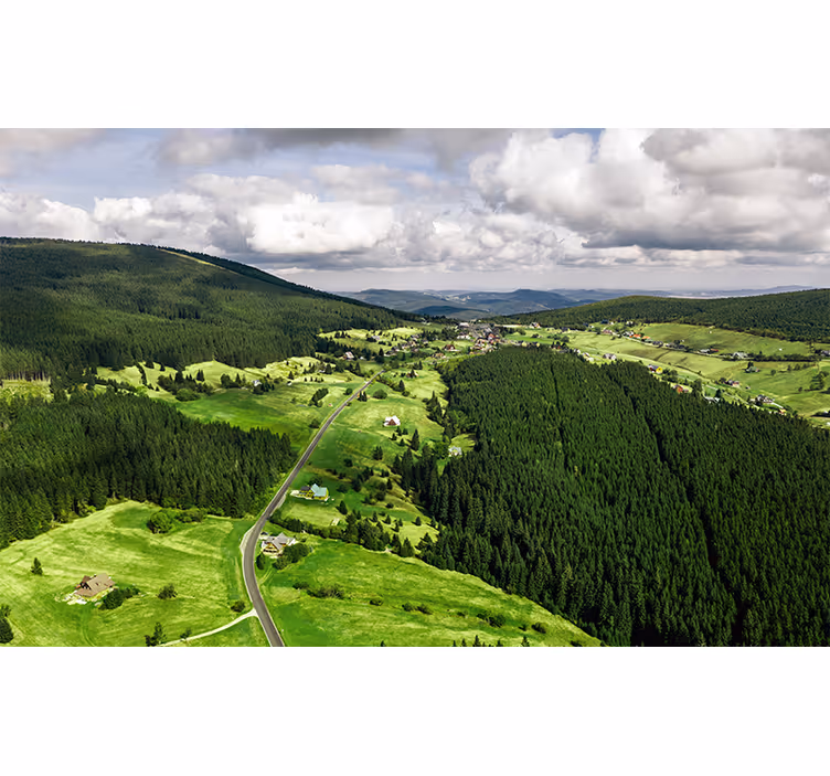 Lush Green Hills landscape mural wallpaper - TenStickers