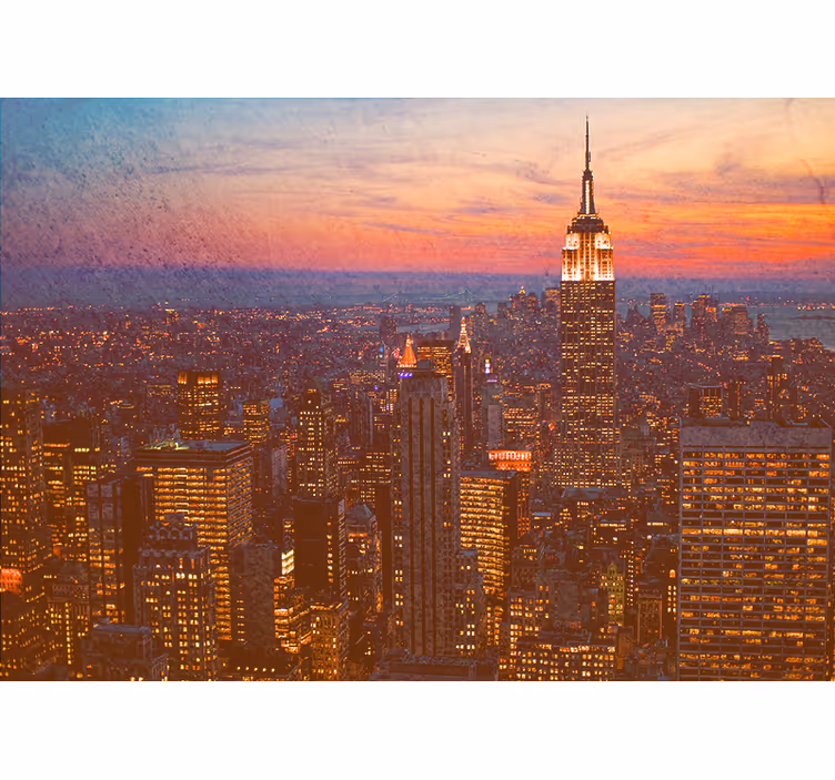 Empire State Sunset city wall mural - TenStickers