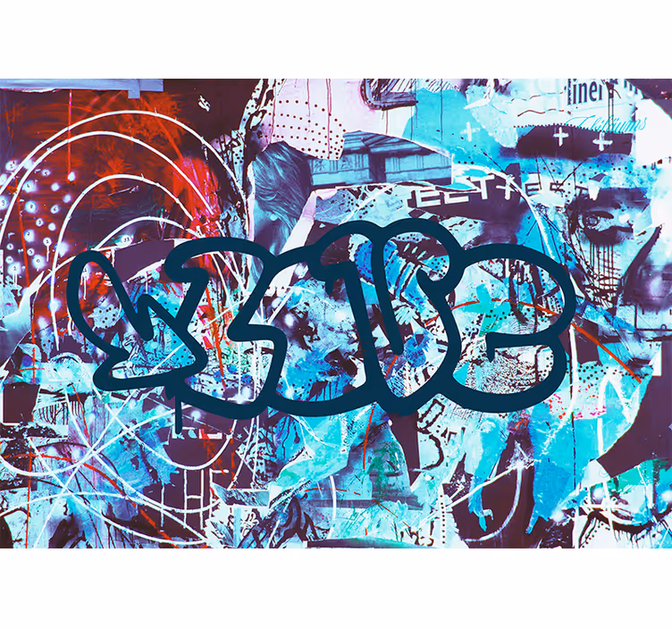Urban graffiti with text phrase wall mural - TenStickers
