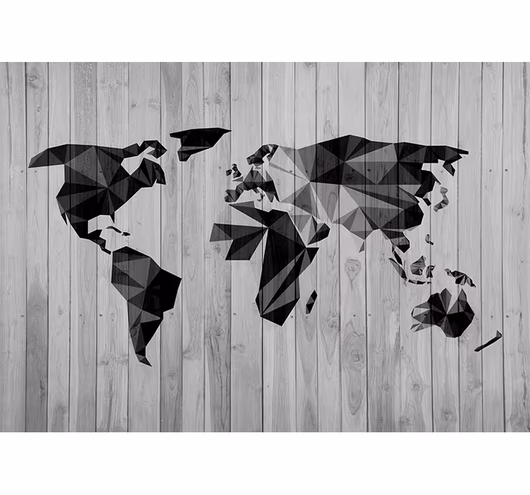 Geometric Global Map world map wall mural - TenStickers