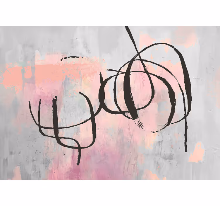 Abstract wall mural with fluid curved lines - TenStickers